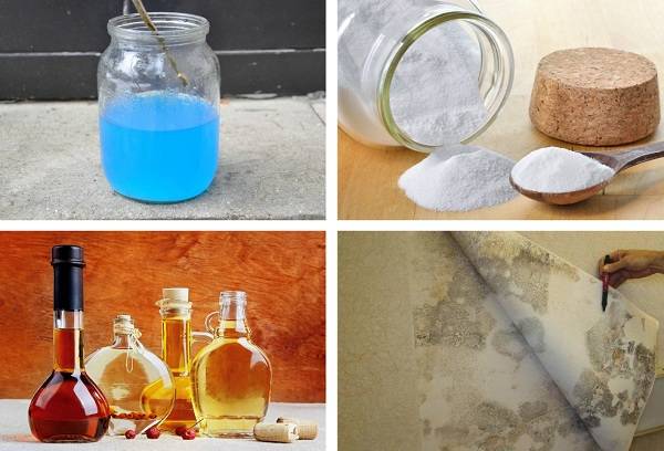 Copper sulfate, soda powder and vinegar