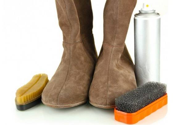 Brown suede boots