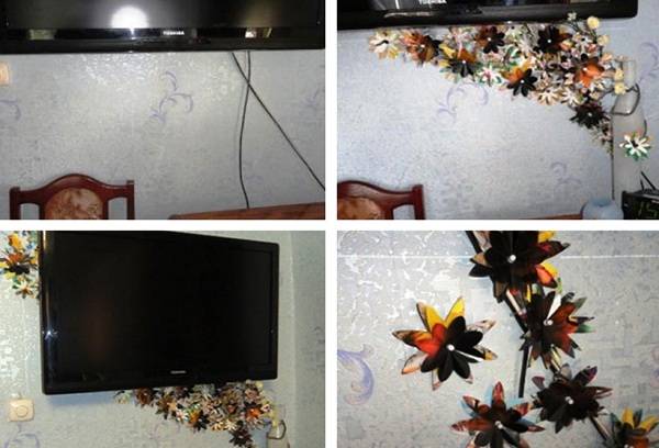 themed drawing on wires