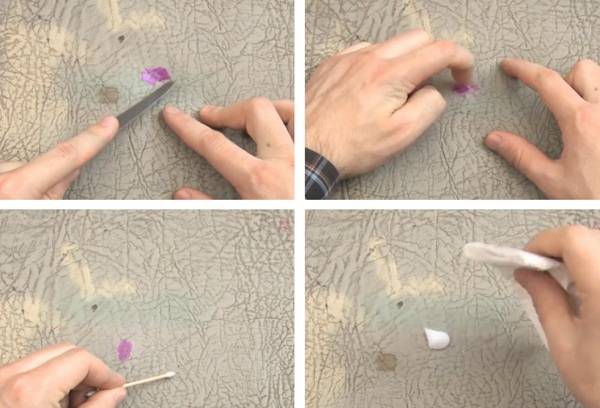 nail polish on a leather product