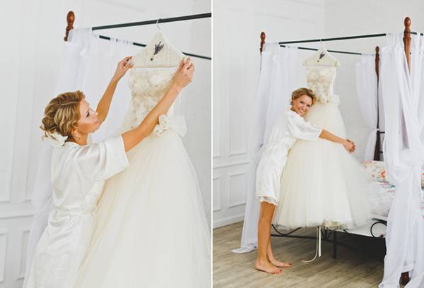 Girl with her wedding dress
