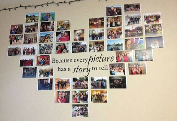 Heart from photos on the wall