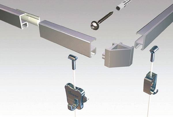 Rail for hanging pictures