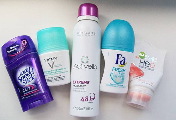 Deodorants of different companies