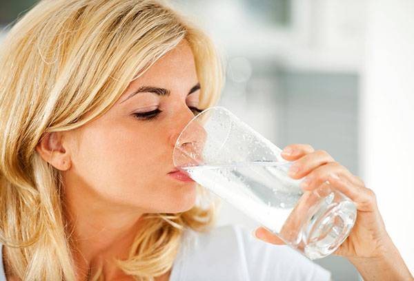Girl drinks water
