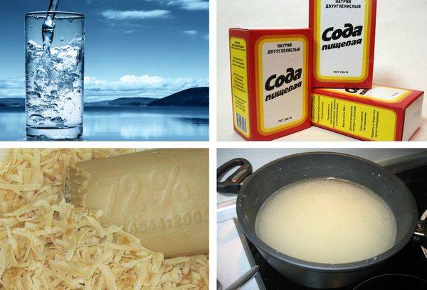 ingredients for soapy soda solution