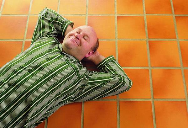 Man sleeping on the floor