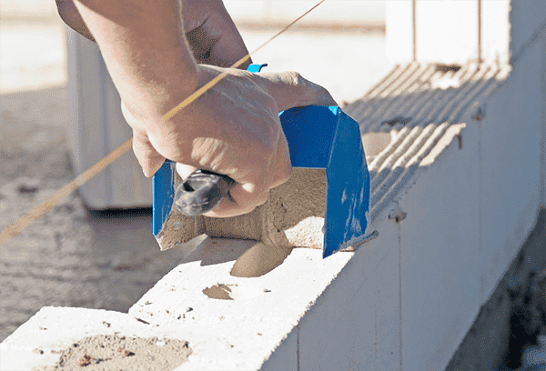 Glue application on foam blocks
