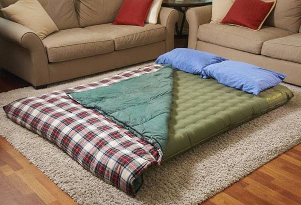 Air mattress in the living room
