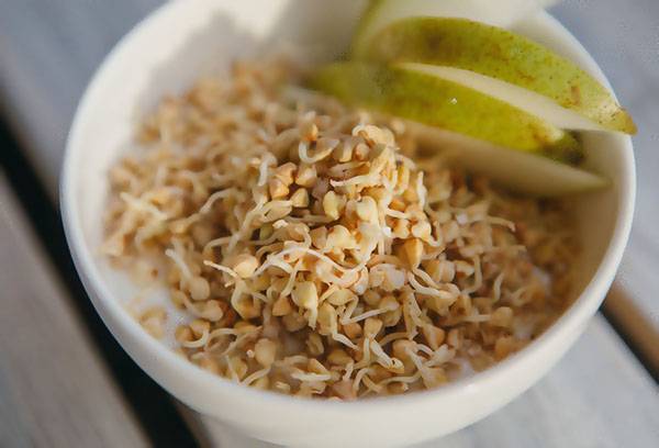 Breakfast with green buckwheat