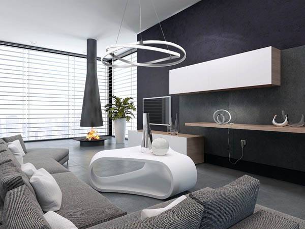 room with pendant lamp