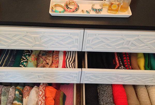 Storing things in a chest of drawers