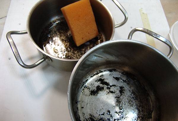 Burnt steel pots