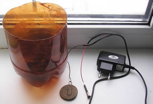 Electrolysis coin cleaner