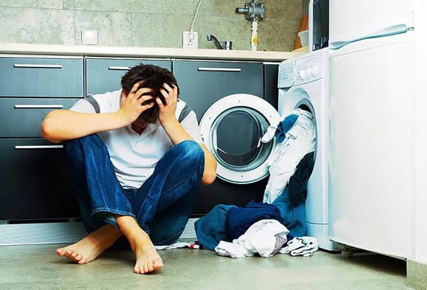The washing machine broke