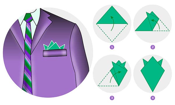 Crown folding pattern