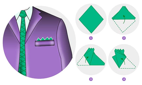 How to fold a pocket square with teeth
