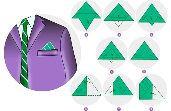 A complicated option for folding a handkerchief