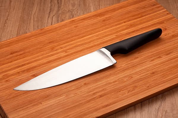 Knife on a cutting board