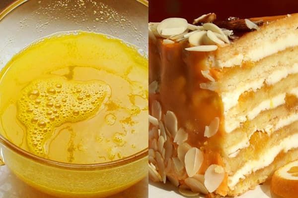 Orange syrup for biscuit impregnation