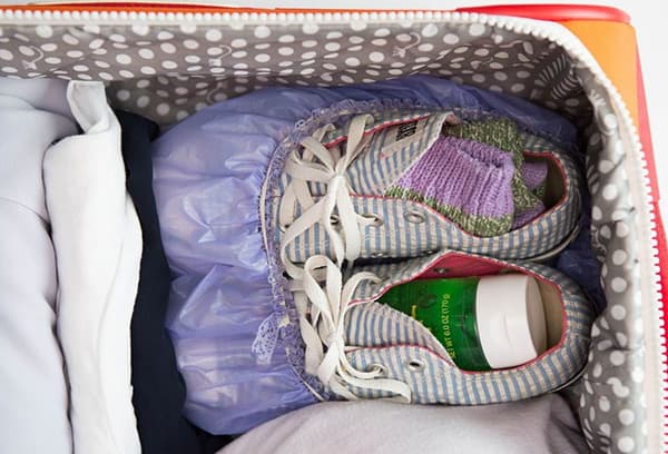 Shoes in a suitcase