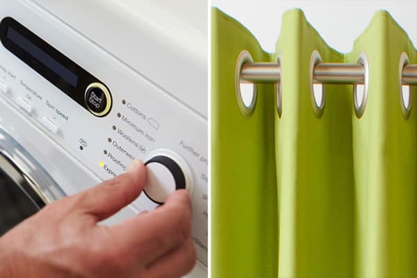 Washing curtains on grommets