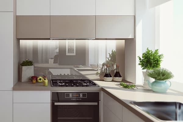 Glass kitchen apron