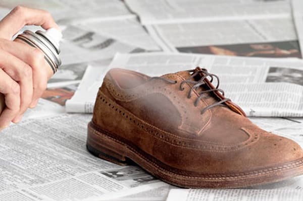 Suede boot spray treatment