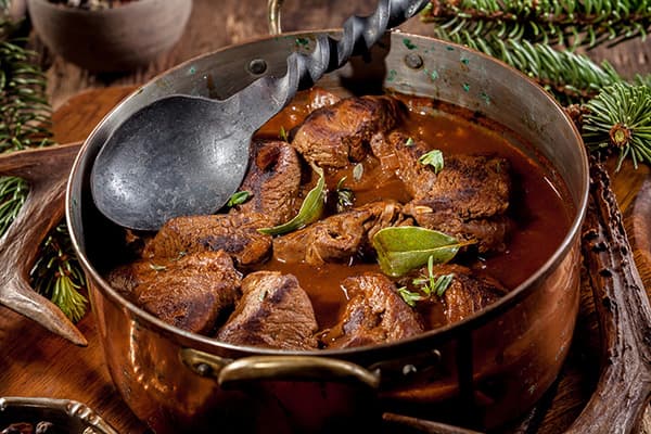 Meat in an aluminum pan