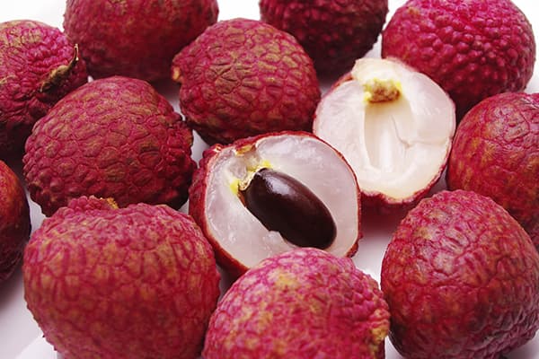 Ripe lychee fruit