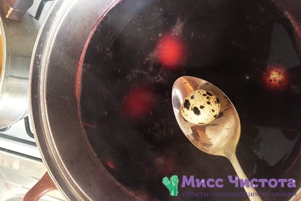 Painting eggs with hibiscus tea