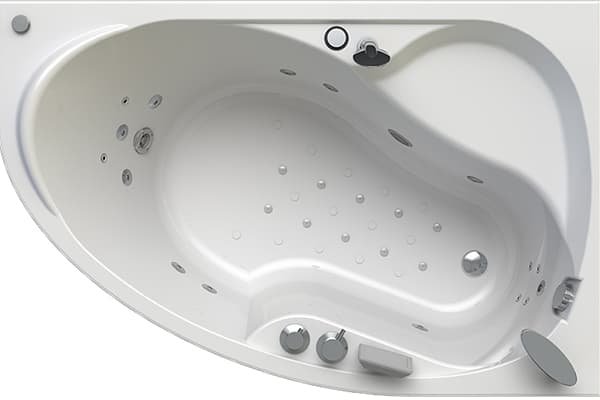 Corner bathtub with hydromassage