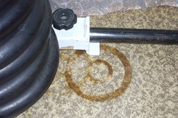 Rust stain on linoleum