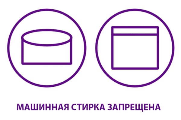 Icon prohibiting machine wash