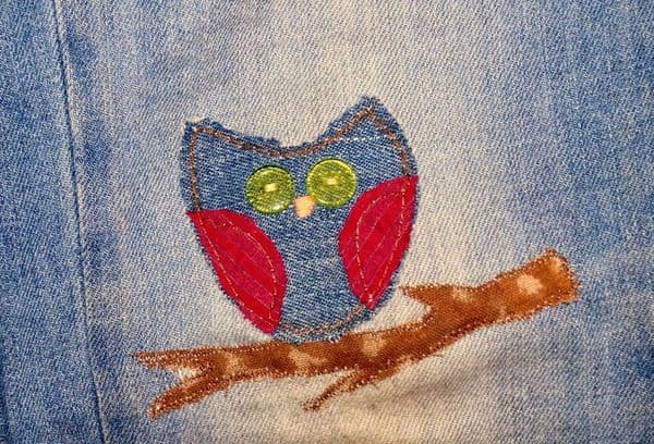 sewn hole in jeans