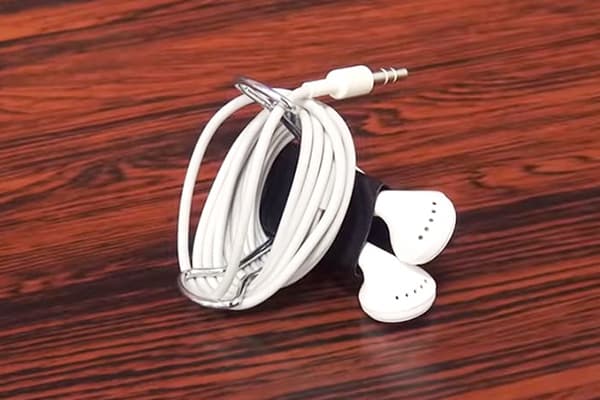 Headphones on a binder