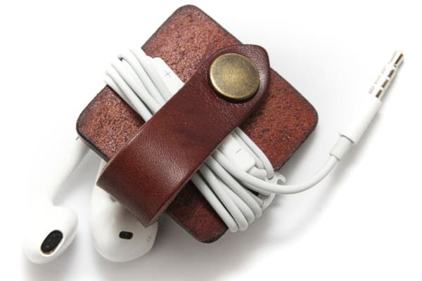 Leather headphone organizer