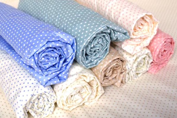 Sheets rolled up