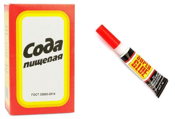 A pack of soda and superglue