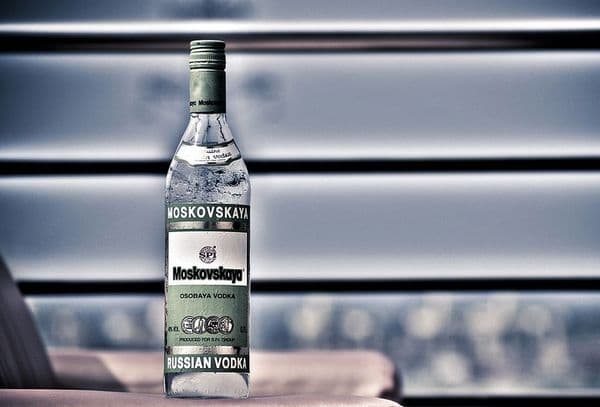 A bottle of vodka