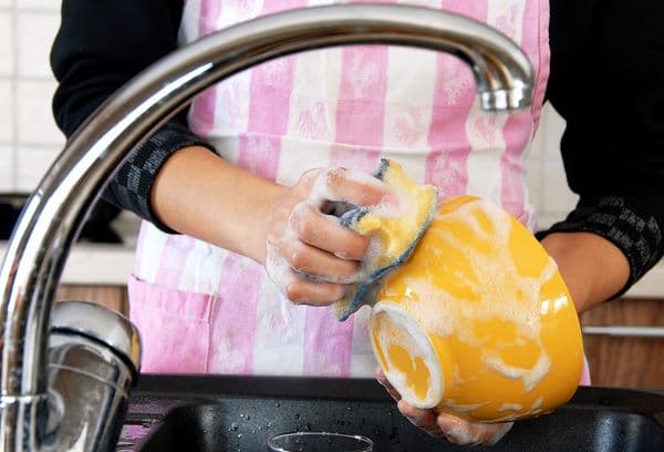 Washing dishes