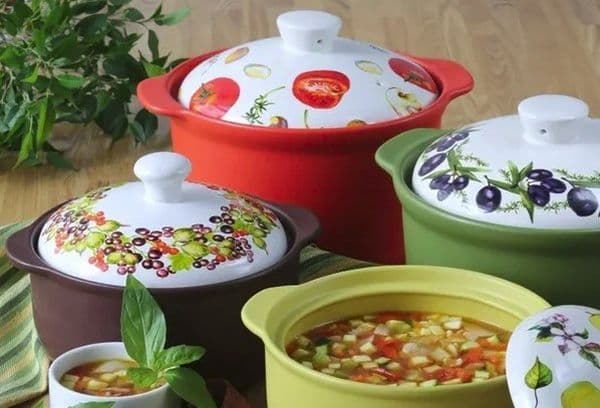 Bright, colorful pots