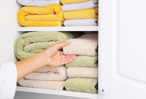 Towels on the shelves