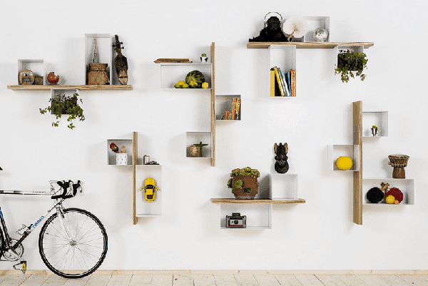 Shelves in a modern interior