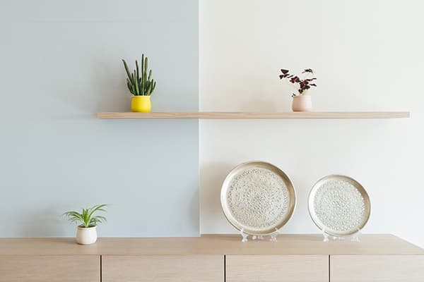 Shelves in a minimalistic interior.