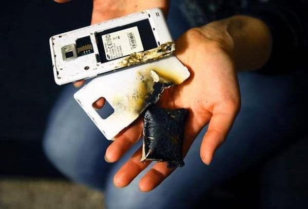 Exploded phone battery
