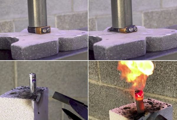 battery on fire