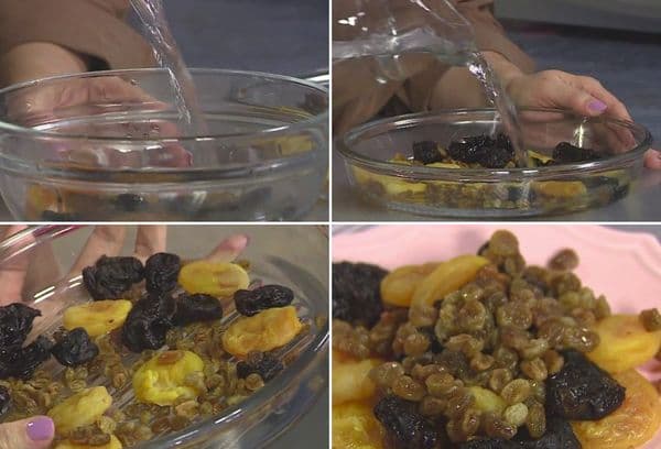 washing dried fruit