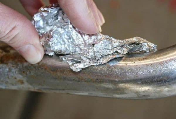 foil pipe cleaning