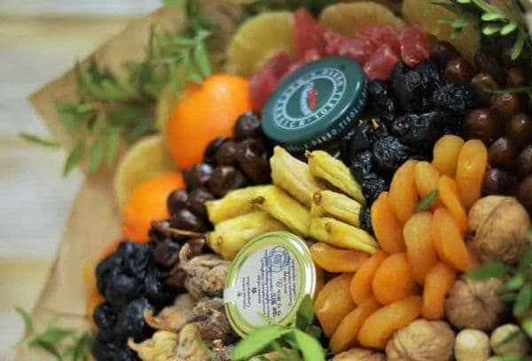 Bunch of nuts and dried fruits